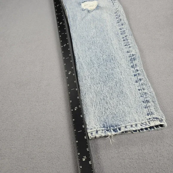 Grlfrnd Helena Jeans Womens 25 Blue Acid Wash High Rise Straight Distressed - Picture 7 of 13